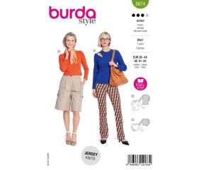 Patron Burda Style 5674 – Chemise à découpe latérale | Tailles 36-48