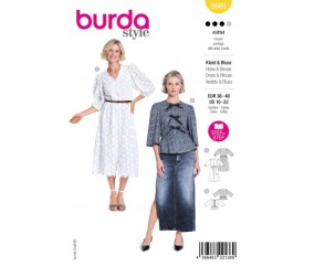 Patron Burda Style 5669 – Robe botonnée manches bouffantes | Tailles 36-48