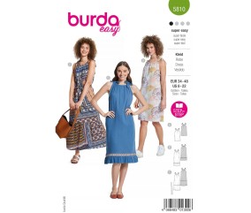 Patron Burda Easy n°5810 – Robe en Popeline Femme Tailles 34-48