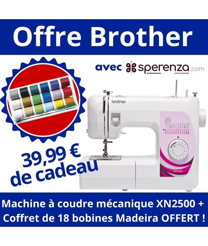 Machine à coudre XN2500 - Garantie 3 ans - Brother SPERENZA offre promotion cadeau super amateur débutant idée