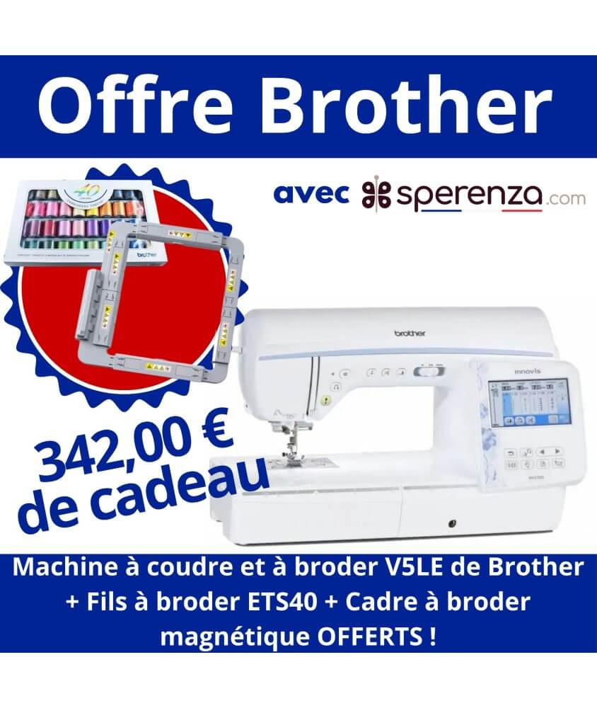 Machine à coudre et à broder Innov-is V5LE Brother bobine fils cadre machétique cadeau sperenza solde promotion