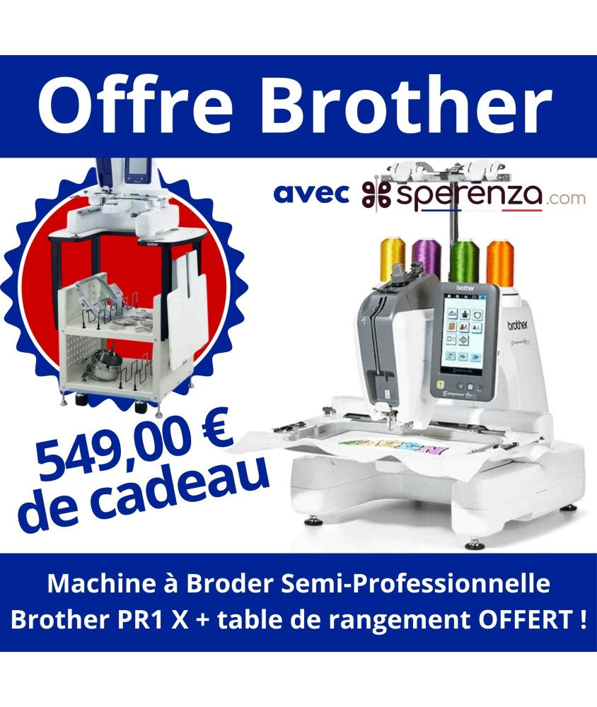 Machine à Broder Semi-Professionnelle Brother PR1 X table de rangement offert promo solde sperenza affaire