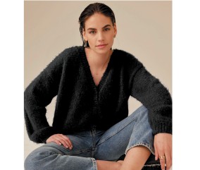 E-MODELE FEMME - LE GILET GLADYS NOIR - PHILDAR