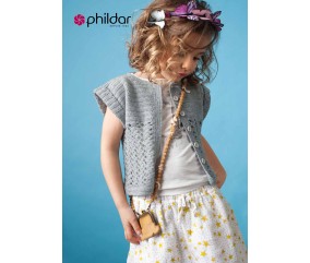 E-MODELE ENFANT - GILET MANCHES COURTES FILLE - PHILDAR