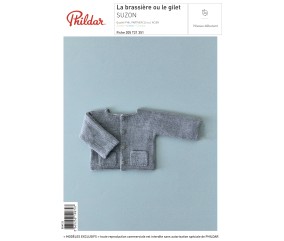 E-MODELE BEBE - BRASSIERE OU GILET SUZON - PHILDAR