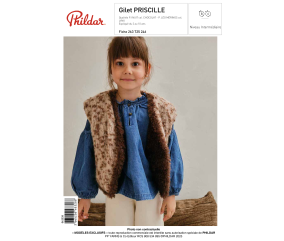E-Modèle Gilet PRISCILLE à tricoter - Enfant