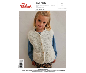 E-Modèle Gilet POLLY Version A à tricoter - Enfant