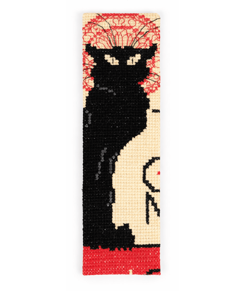 Kit Marque-page Point de Croix DMC Le Chat Noir (Steinlen)