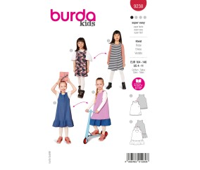 Patron Burda Enfant n°9238 : Robe trapèze réversible à volants petites filles