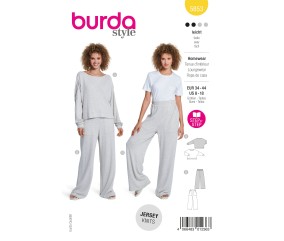 Patron Burda n°5853 : Ensemble Homewear cocoon — Pull oversize et Pantalon large