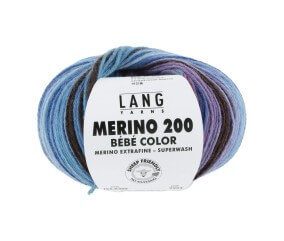 Pelote à tricoter MERINO 200 BEBE COLOR – Lang Yarns - Laine mérinos extrafine multicolore pour layette
