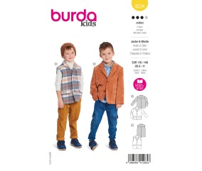 Patron Burda Enfant n°9234 : Veste et Gilet garçon style preppy chic