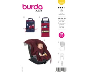 Patron Burda Bébé n°9233 : Set Accessoires voiture — Couverture, Organiseur, Pochette