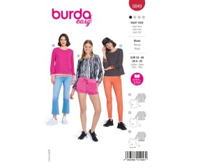 Patron Burda n°5849 : Blouse easy 3 variantes — Pois, Zébrée et Sweat fuchsia