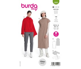Patron Burda n°5880 : Duo Pulls oversize — Long col roulé et Écharpe intégrée