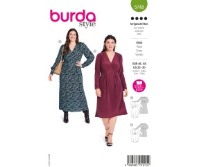 Patron Burda n°5748 : Robe midi et longue sophistiquées (curvy grandes tailles)