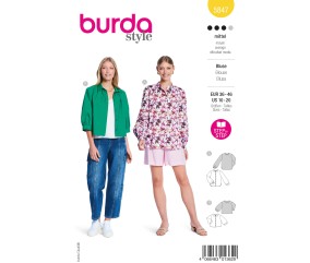Patron Burda n°5847 : Blouse romantique à volants superposés et col officier