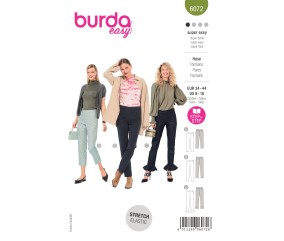 Patron Burda n°6072 : Pantalon slim basique multi-usages confort stretch