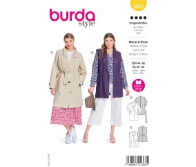 Patron Burda n°5840 : Veste courte à col tailleur grandes tailles confortable
