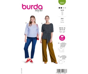 Patron Burda n°5843 : T-shirt jersey curvy manches longues grandes tailles