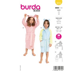Patron Burda Enfant n°9219 : Peignoir éponge capuche ou col châle