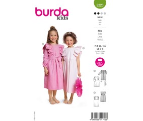 Patron Burda Enfant n°9220 : Robe romantique volants aux épaules taille empire