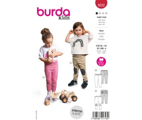 Patron Burda Enfant n°9222 : Pantalon confort taille élastiquée droit ou jogging