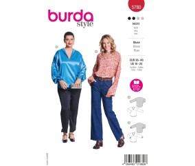 Patron Burda n°5780 : Blouse fluide à manches ballon encolure plongeante