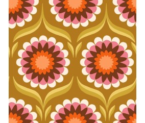 Tissu coton fleurs modernes