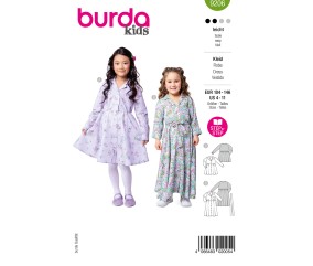 Patron Burda kids n°9206 – Robe chemisier Fille Automne-Hiver 2025 Tailles 104-146