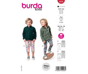 Patron Burda kids n°9208 – Pantalon de jogging taille élastique Fille Automne-Hiver 2025 Tailles 104-146