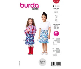 Patron Burda kids n°9210 – Minijupe cintrée Fille Automne-Hiver 2025 Tailles 104-146