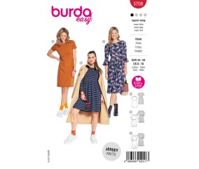 Patron Burda Easy n°5708 – Robe évasée Femme Automne-Hiver 2025 Tailles 34-44