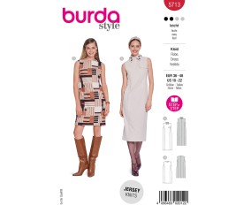 Patron Burda Style n°5713 – Robe taille haute Femme Automne-Hiver 2025 Tailles 36-46