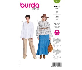 Patron Burda Style n°5700 – Blouse à volants Femme Automne-Hiver 2025 Tailles 36-48