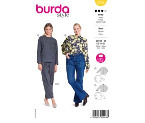 Patron Burda Style n°5701 – Blouse col montant Femme Automne-Hiver 2025 Tailles 36-48