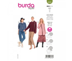 Patron Burda Style n°6076 – Veste & Manteau droits Femme Tailles 34-44