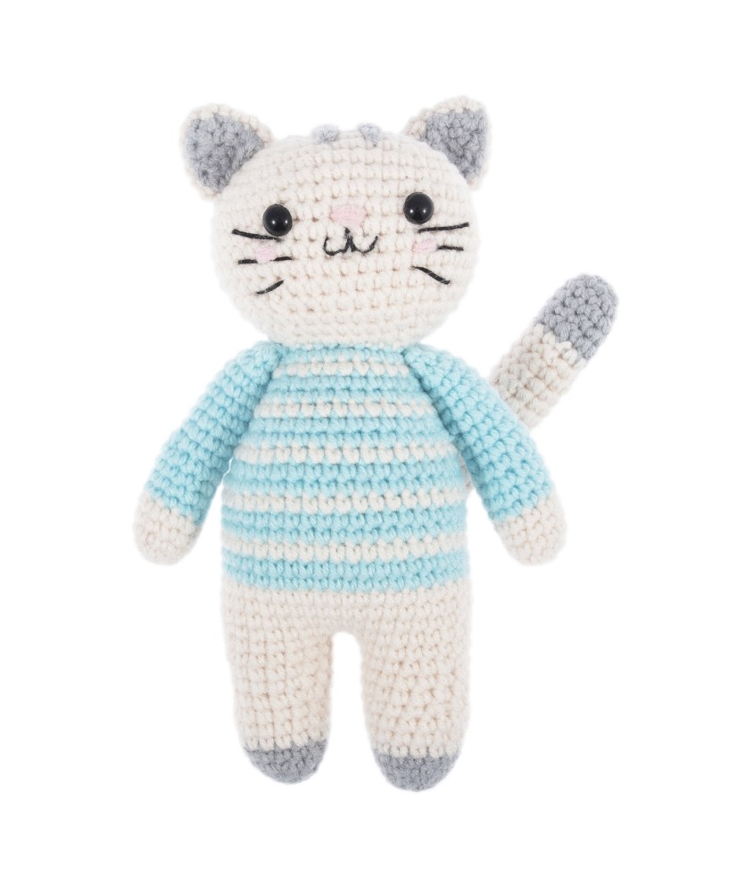 Kit crochet amigurumi Chat - 9 x 12 x 19 cm - Trimits