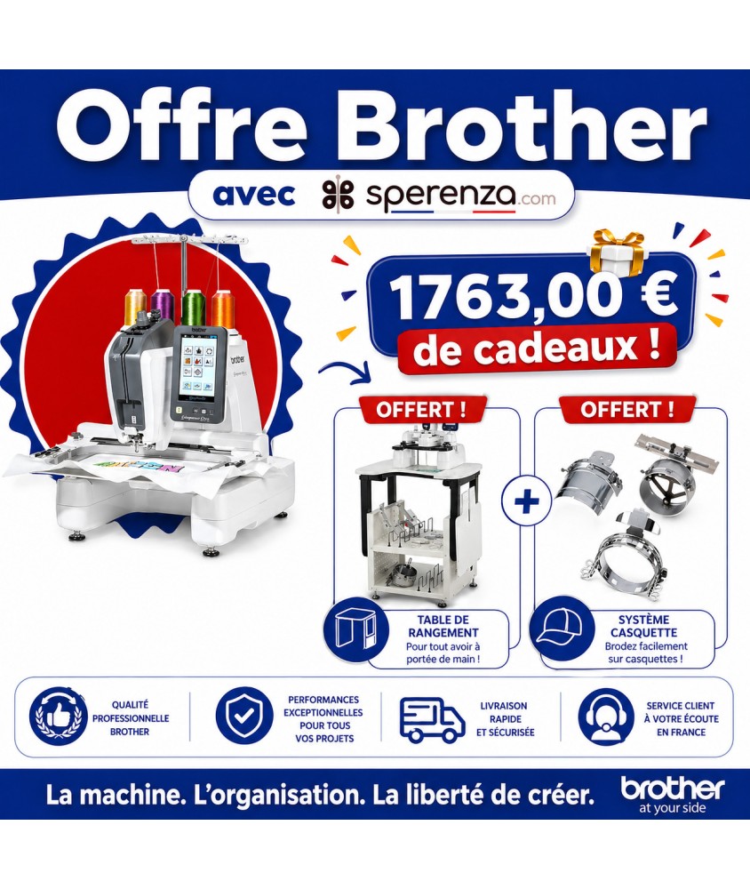 Machine à Broder Semi-Professionnelle Brother PR680W - Machine à broder offre promotion cadeau