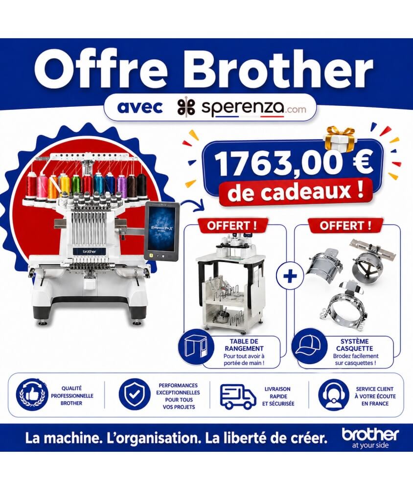 Machine à Broder Semi-Professionnelle Brother PR1060W offre cadeau promotion