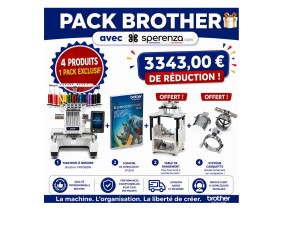 Pack Brother PR1080W + Logiciel BE Embroidery Studio sperenza offre promo pack cadeaux professionnel auto entrepreneur exclusif