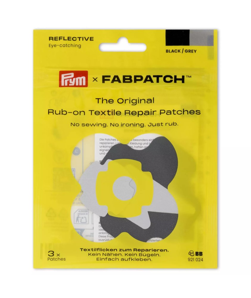 Lot de 3 patch FabPatch Rub-on Patch REFLECTIVE - Patch Reflechissant - Prym