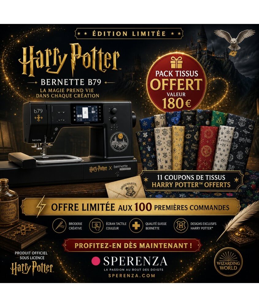 Machine à coudre et à broder bernette B79 Harry Potter Bernette  sperenza enfant offre coupon tissus licence cadeau promo