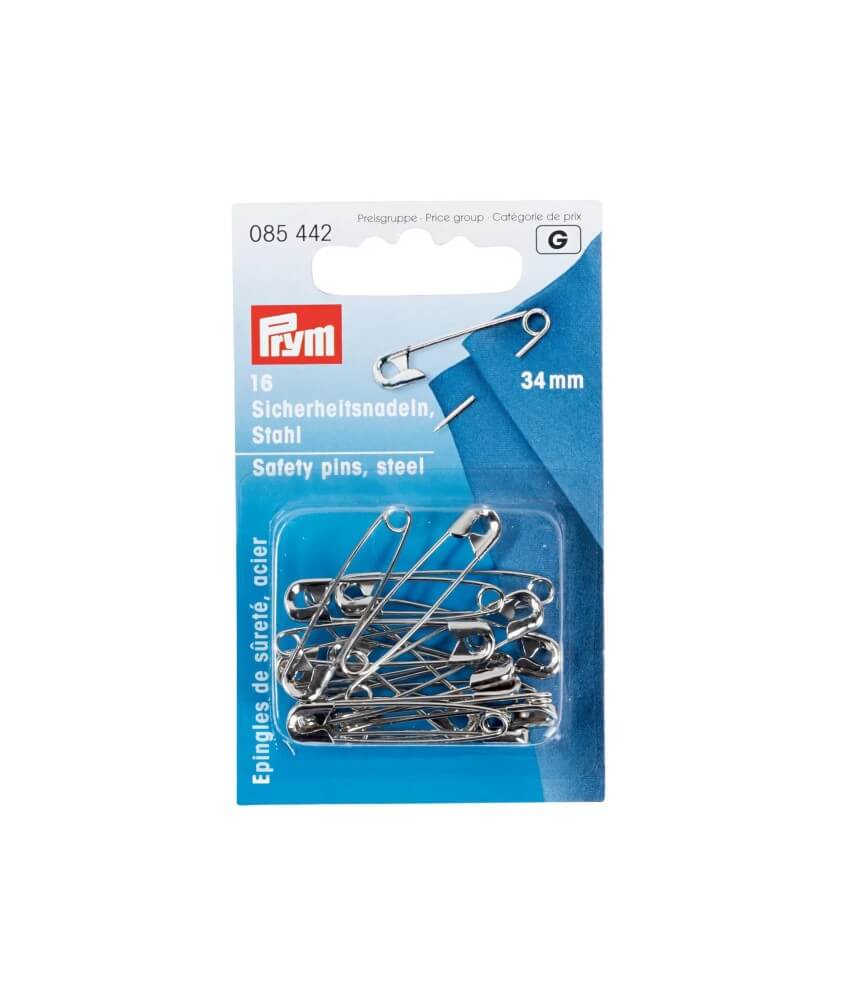Épingles de Sûreté Acier 34 mm – 16 Pièces - Prym