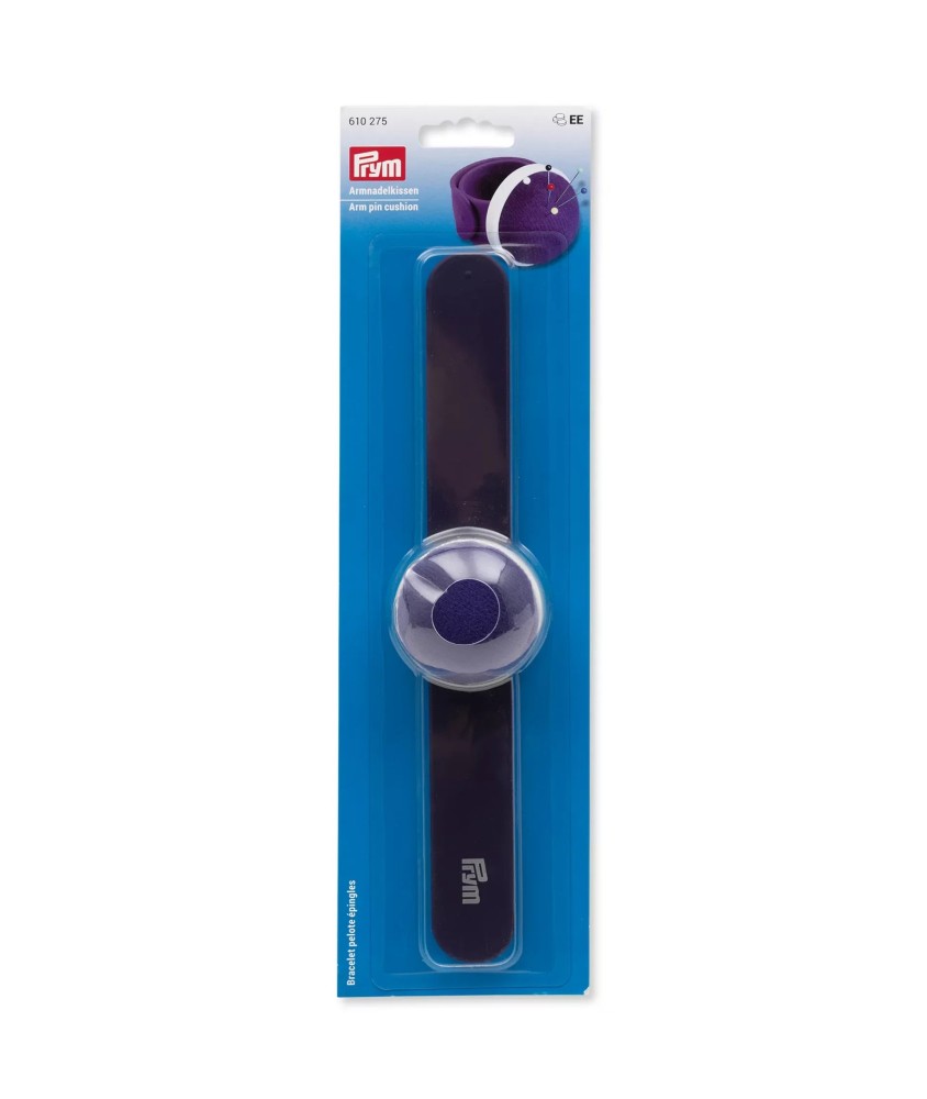 Bracelet Porte-Épingles Sangle Silicone – Violet/Blanc prym