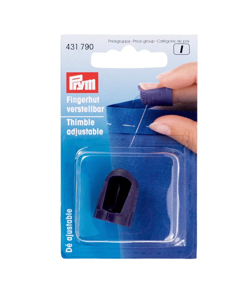 Dé à Coudre Ajustable en Plastique – Adapté aux Ongles Longs - Prym