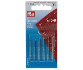 Aiguilles Sharps à coudre Prym – chas doré, 20 pcs