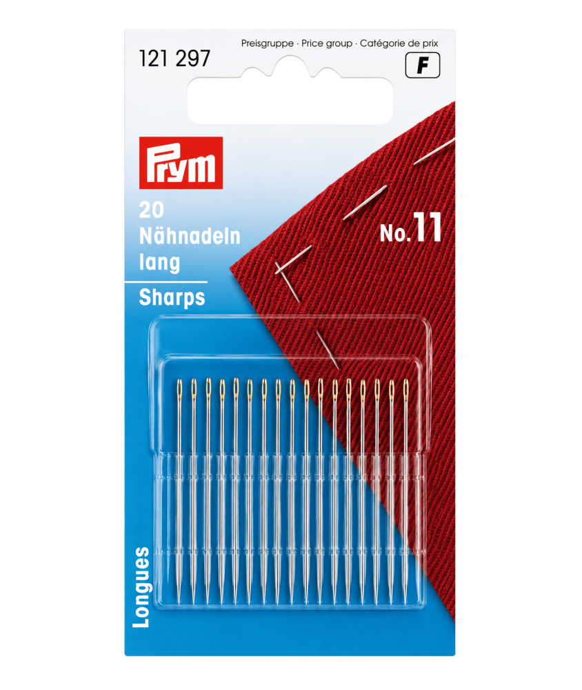 Aiguilles Sharps à coudre – chas doré, 20 pcs - Prym - No. 11