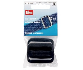 Boucles Coulissantes Prym Noir – Passant réglage sangle sac x2 (25/ 40 / 50mm)