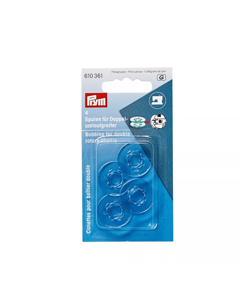 Lot de 4 Canettes Machine à Coudre Tire-Aiguille Double Ø 21,9 mm - Prym